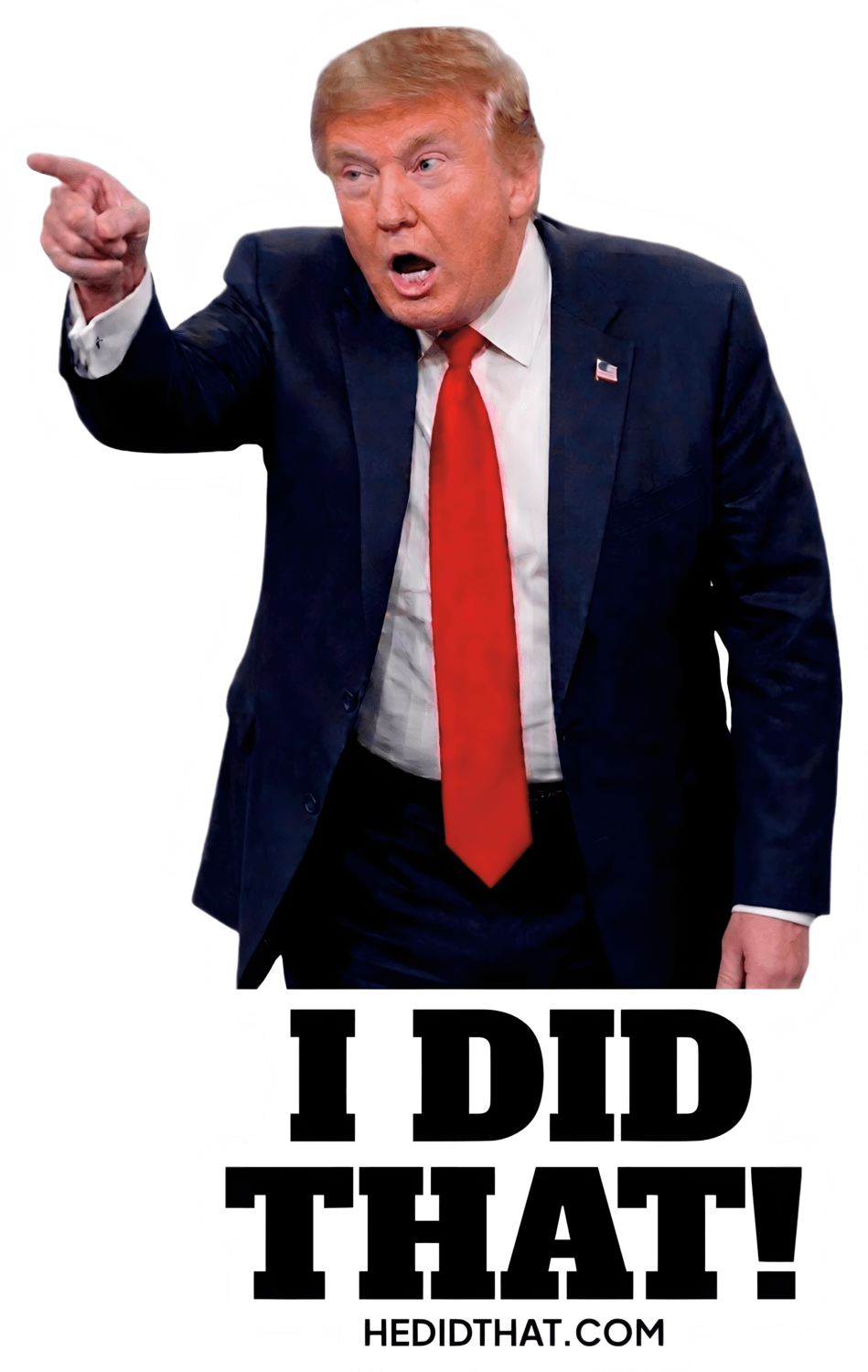 Trump 'I Did That' sticker pointing at gas prices